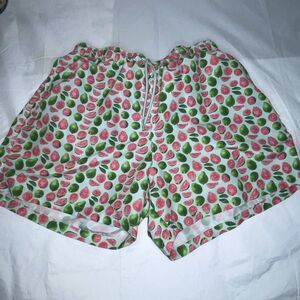Happy Hour Men’s Swim Shorts Trunks Lined Green  Pomegranate Drawstring Logo XL